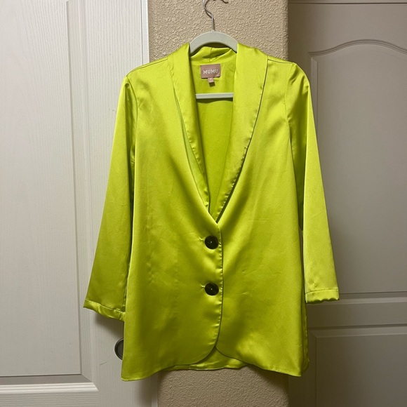 SHOW ME YOUR MUMU Felix Blazer in Citrine Luxe Satin MEDIUM - Picture 6 of 11